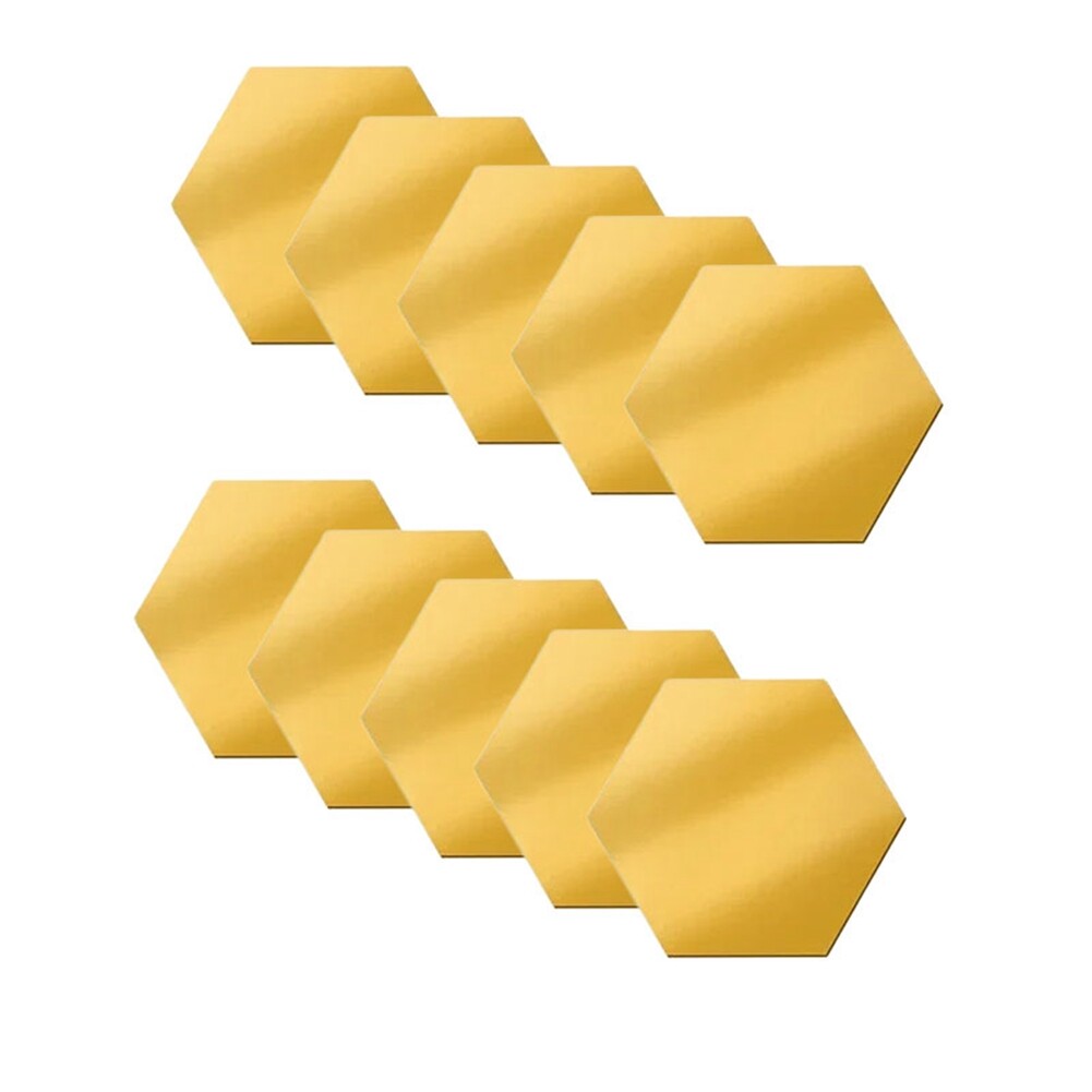 48PCS 3D Mirror Wall Sticker Hexagon DIY Mirrors Sticker Self Adhesive4187