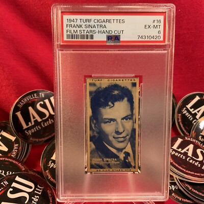turf cigarette cards film stars 1947 Turf Cigarettes Film Stars Frank Sinatra #16 PSA 6! Low Pop