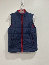 Amazon Essentials Boys and Toddlers' Heavyweight Puffer Vest Blue/Red Large