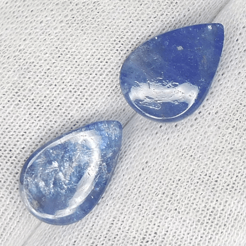 9.41Cts Beautiful Color "AA Blue" Natural Tanzanite Pear Pair Cab....!!!!!!! - Picture 2 of 2