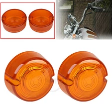 Amber Turn Signal Lens Covers for Harley Softail FXST 86-99 Sportster XL 86-01