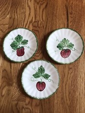 3 Blue Ridge Pottery Strawberry Dessert Bread and Butter salad  Plates - 6.25”