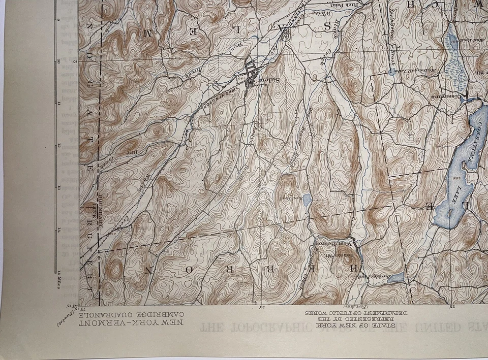 Mapa topográfico Cambridge NY USGS Cossayuna Lake, Greenwich, Salem, Argyle Hebron Foto 4 de 4