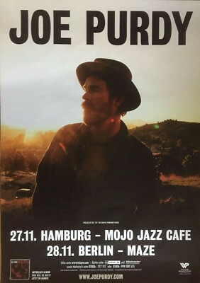 JOE PURDY  2016  BERLIN - orig. Concert Poster -- Konzert Plakat - DIN A1