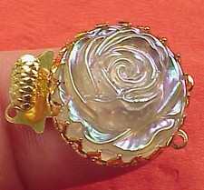 Vintage 19mm Round Necklace Clasp Connector 2 Str Basket Iridescent Classic Rose