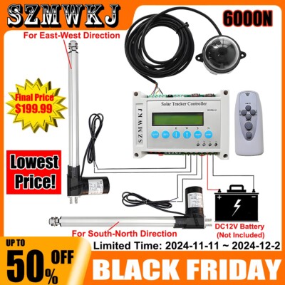 6000N 18'' Dual Axis Solar Panel Tracking System Kits W/ Solar Tracker Controller