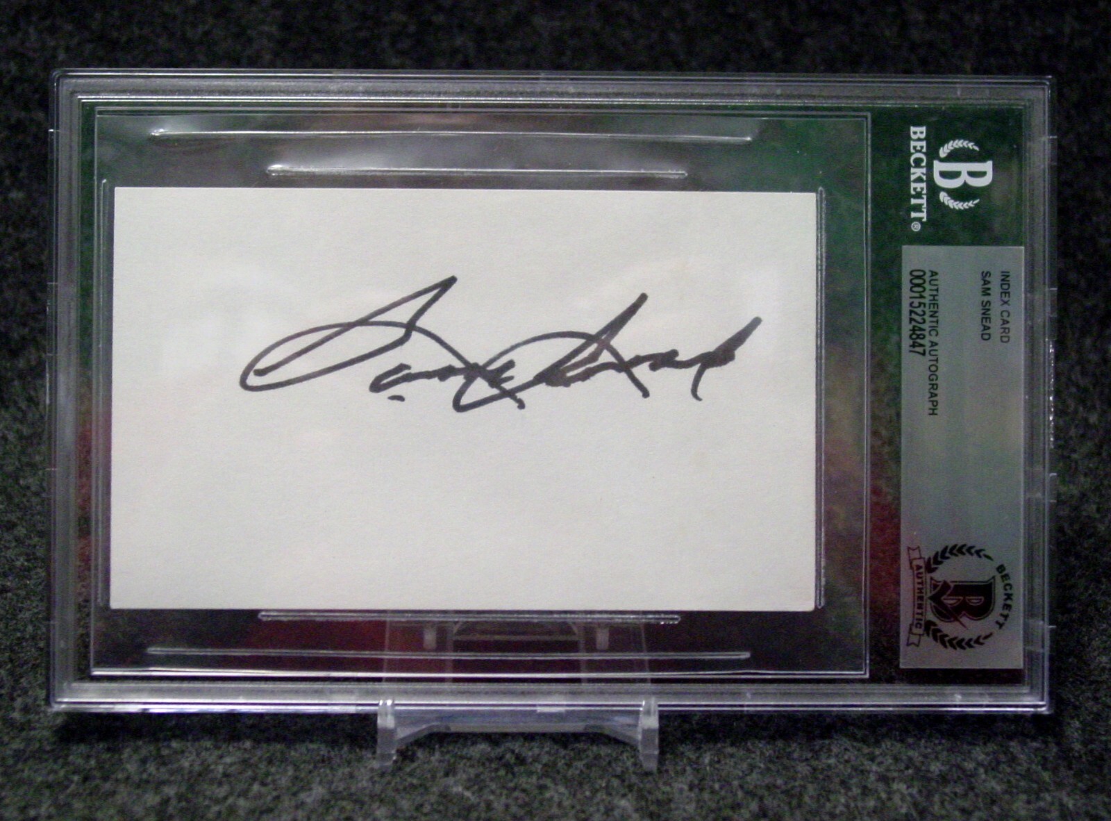 Sam Snead Autographed Signed / 3x5 Index Card (Cut) Masters BAS Beckett 