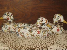 Christmas Decor  3 Snowmen Fabric Ducks Bowl Fillers Wreath Accents Handmade