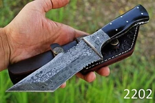 DAMASCUS TRACKER KNIFE HUNTING SURVIVAL FIXED TANTO BLADE BUSHCRAFT SKINNING -