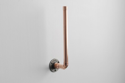 Copper pipe kitchen roll holder Wall mounted with iron fixings eBay