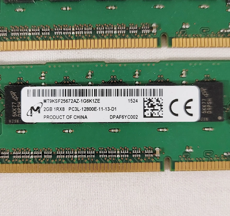 CRUCIAL 8GB (4x2GB) DDR3 RAM 1Rx8 PC3L-12800E 1600MHZ 240PIN DIMM Desktop Memory - Image 2 of 3