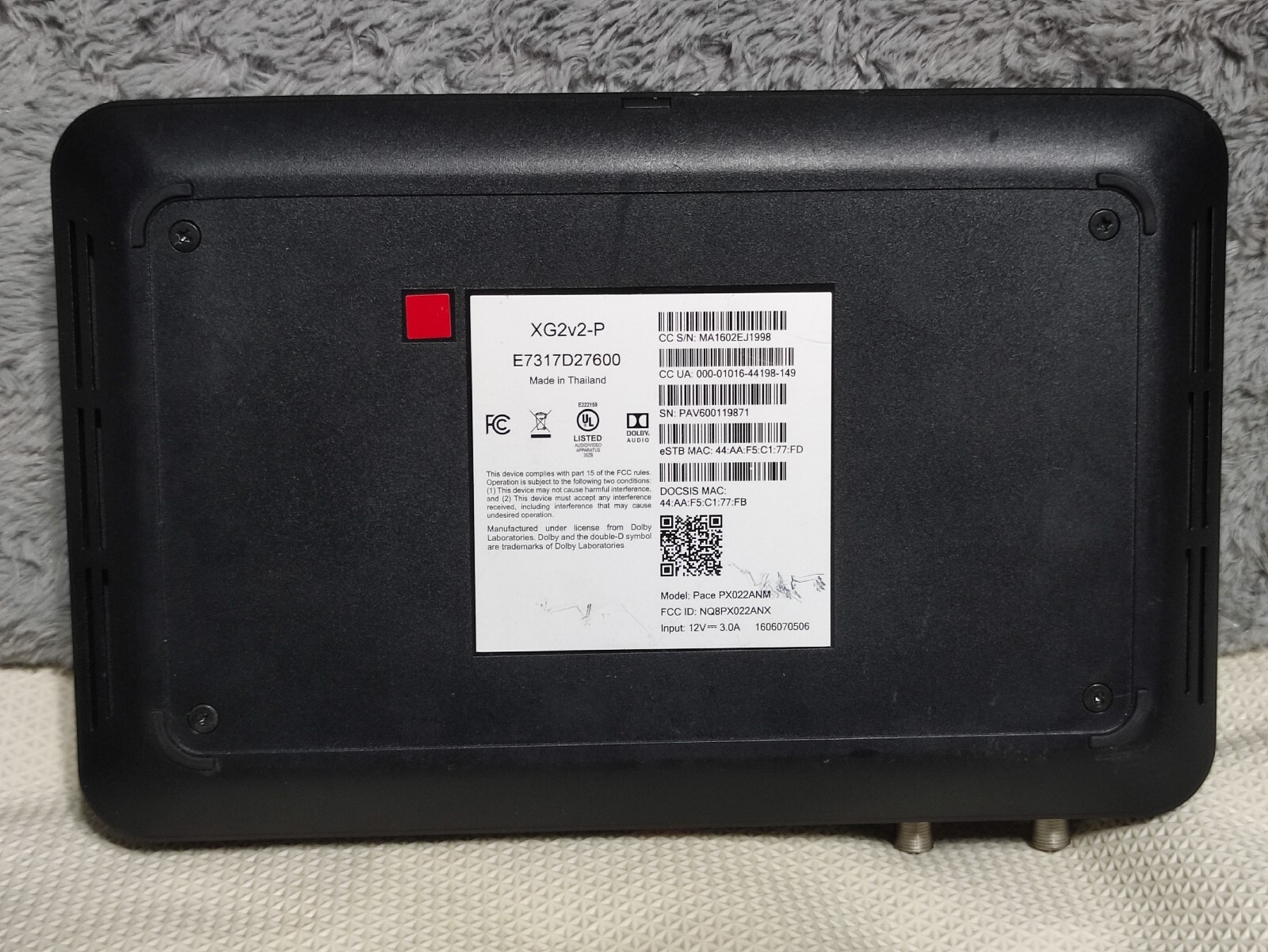 Cox Contour Cable Box XG2v2P Model Pace PX022ANM W/remote eBay