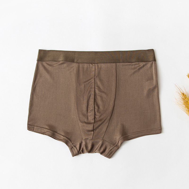 Men Knit Pure Silk 100 Boxer Brief Underpants Trunks Shorts Underwear