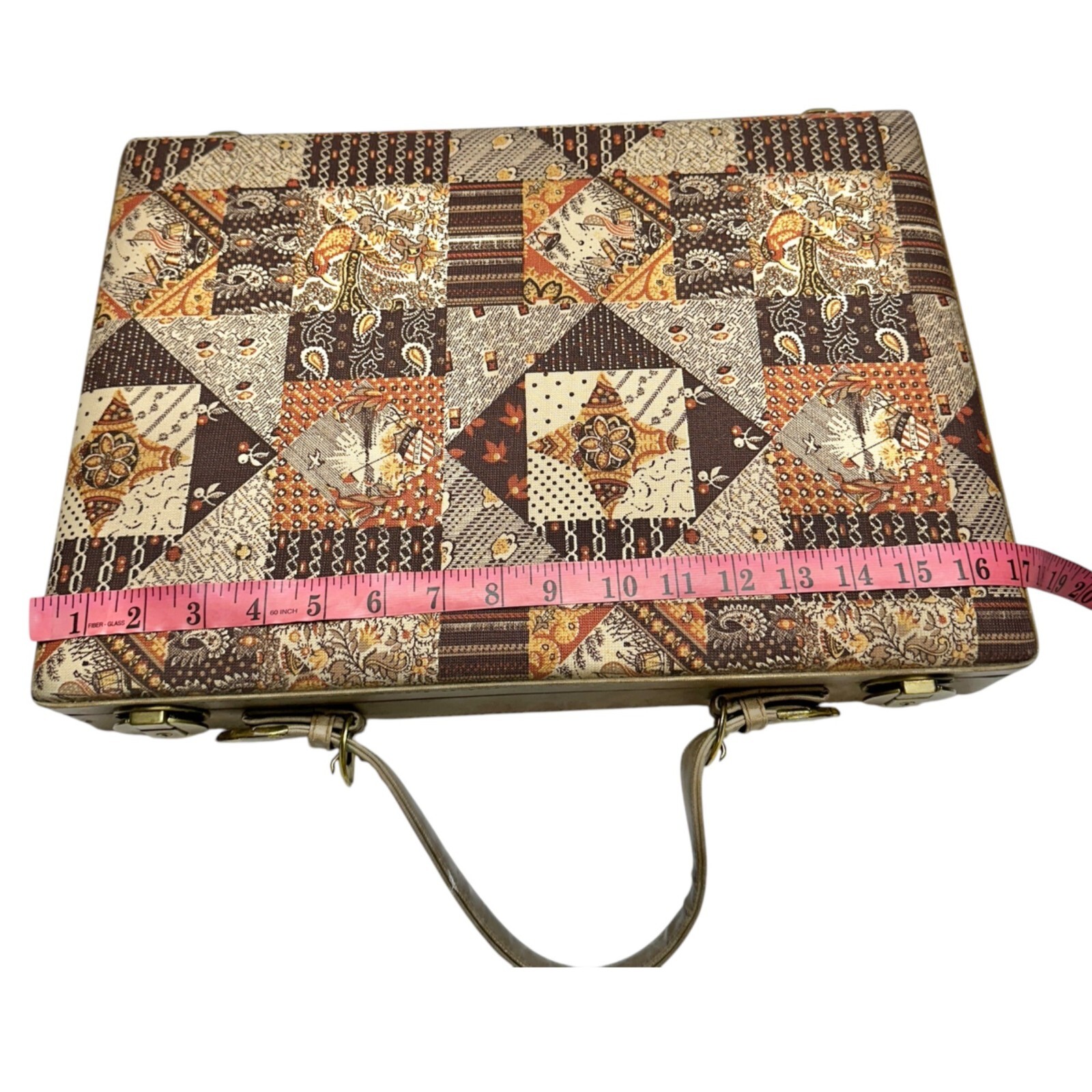 Vintage Patchwork Tapestry Briefcase With Handle … - image 12