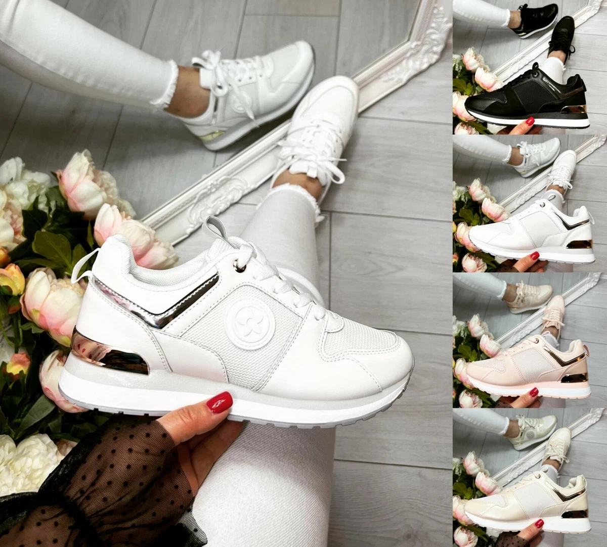 White pump trainers discount