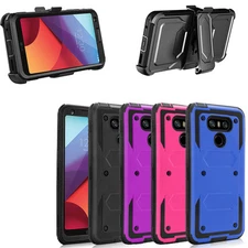 For LG G6 Case Rugged Holster Belt Clip Kickstand Dual Layer Cover