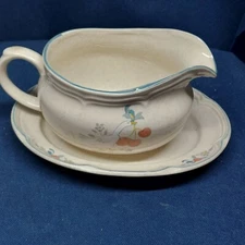 Vintage International China "MARMALADE" Gravy Boat With Matching Underplate EUC 