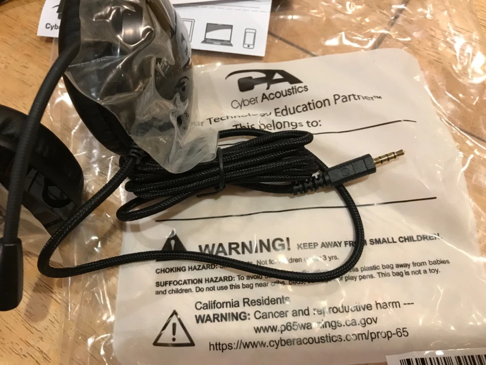 Bonitos Auriculares Cyber Acoustics Baratos, Auriculares AC-6008, Combo K12, ¡Nuevos! Foto 3 de 4