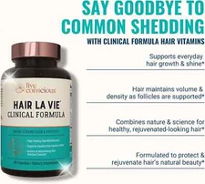 Hair La Vie Live Conscious Clinical Formula Growth 90 Count (Pack of 1)