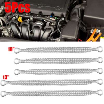 5PCS Universal Tinned Copper Engine Ground Strap 3-10'' AND 2-13'' Truck Car Set