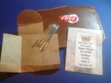 8 size 7 GLOVER/LEATHER needles with FREE THEADER