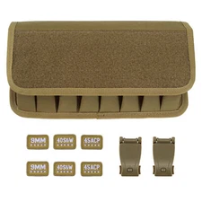 Coyote Tan Molle 9MM .45 ACP .40 S&W 8 Mag Pouch with Pistol Magazine Holster