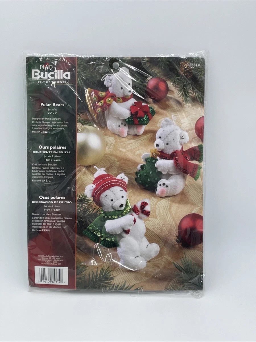 Bucilla Vilt Ornamenten Applique Kit Set van 6-Kerst Engelen Bucilla Vilt Ornamenten Applique Kit Set van 6-Kerst Engelen