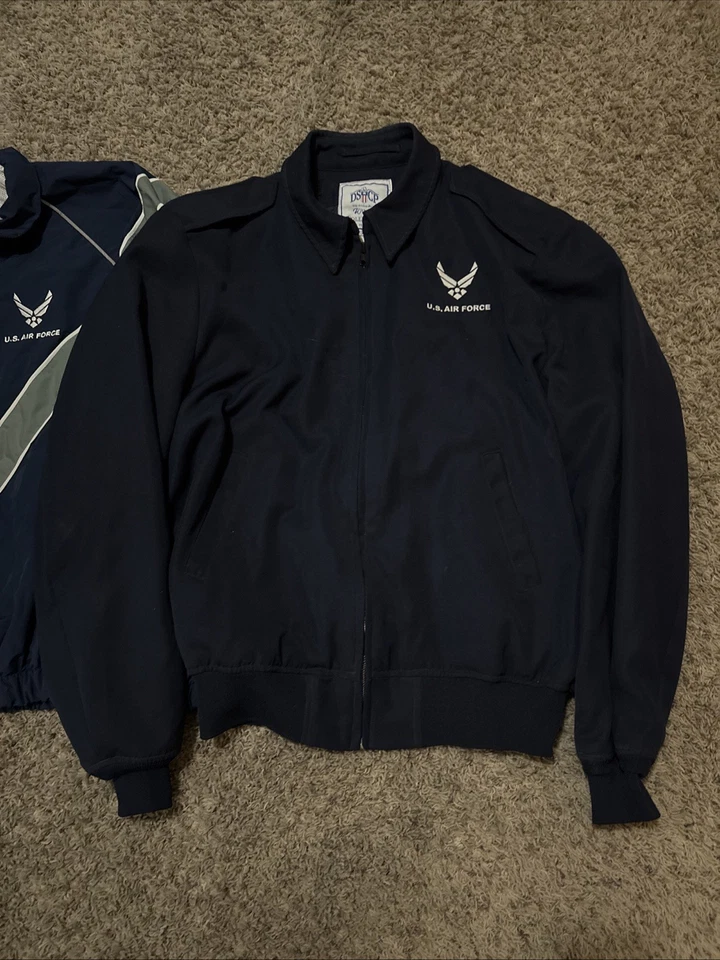 Chaquetas de hombre AirForce talla grande azul cremallera completa chaqueta de bombardero Foto 2 de 3