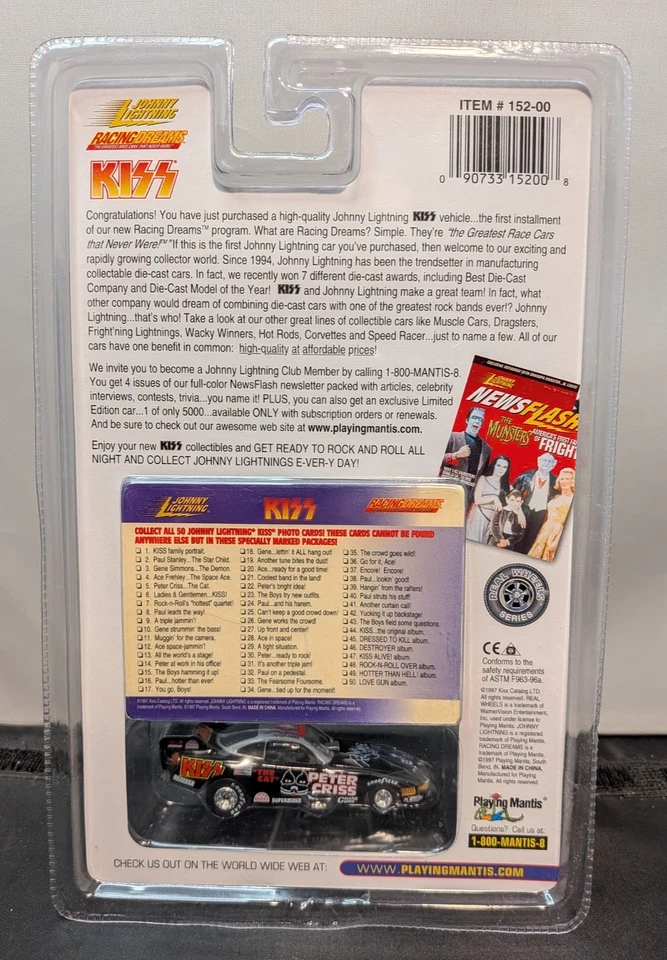 Lote de 3 coches fundidos a presión Johnny Lightning KISS Peter Criss 1997 #5 #44 #50 nuevos en caja Foto 3 de 4
