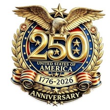 2Pcs 250 Anniversary USA Decal, Patriotic Eagle 1776  2026 Vinyl for Vintage 250