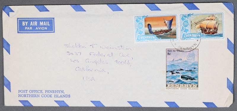 Mayfairstamps Penrhyn 1990s to US Los Angeles CA Airmail cover cca_11771
