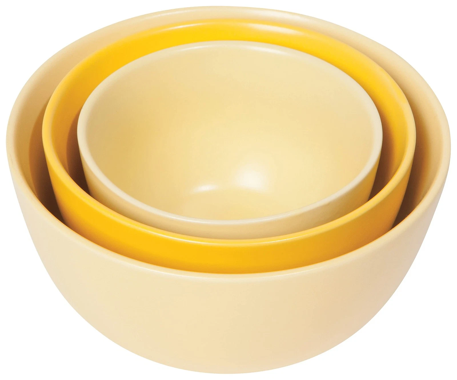 Now Designs Desgns Nesting Prep Bowls Yellow 75 inches 2 Classic Kitchen Matte