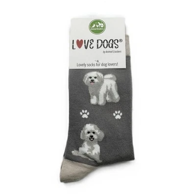 Chaussettes Chien Bichon Frise Fantaisie Femme, Coton Mélangé, 1 Paire - Photo 1/2