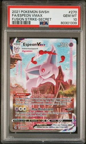 Pokemon Espeon VMAX Fusion Strike Secret Full Art #270 PSA 10 Gem Mint