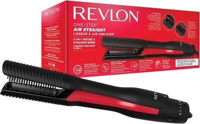 Revlon One-Step Air Straight 2-in-1 Haartrockner & Glätteisen Schwarz Neu