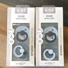 BIBS Colour Studio Fusion Latex Pacifiers Size 2 2-Pack Baby Blue/Petrol