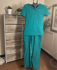 Cherokee Infinity Teal Scrub Set Women  s Medium  Stretch Medical Uniform Outfit