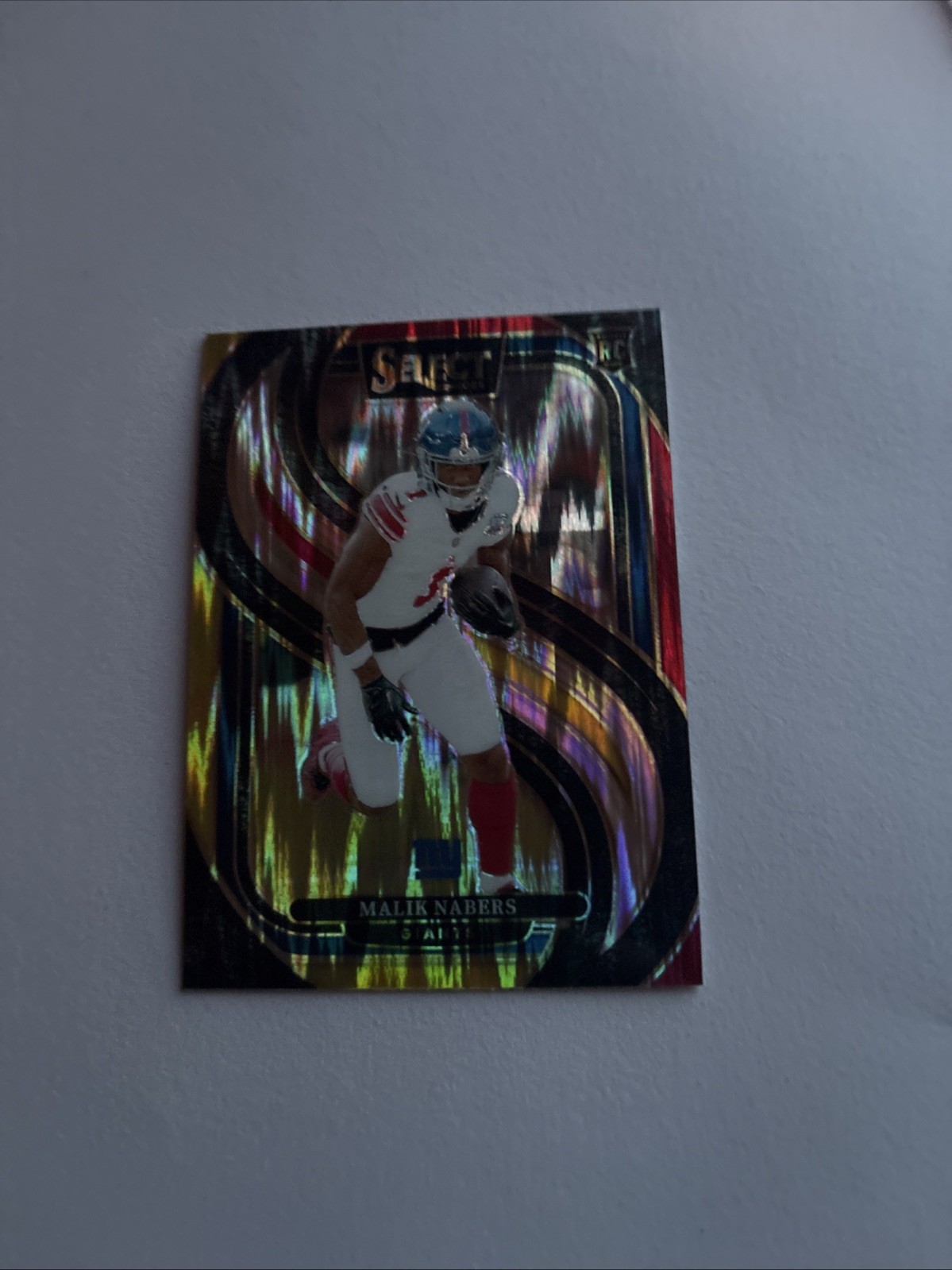 2024 Panini Select - Premier Level Malik Nabers #116 Red & Yellow Shock Prizm RC