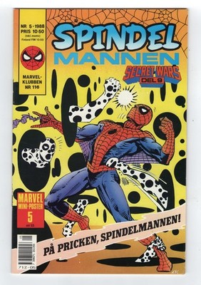 1985 MARVEL SPECTACULAR SPIDER-MAN #99 & SECRET WARS #9 1ST SPOT RARE KEY SWEDEN