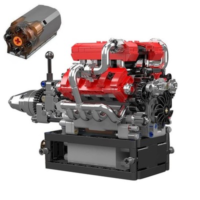 V8 Motor Motor Maschinenbau Modell Bauklotz Spielzeugsammlung