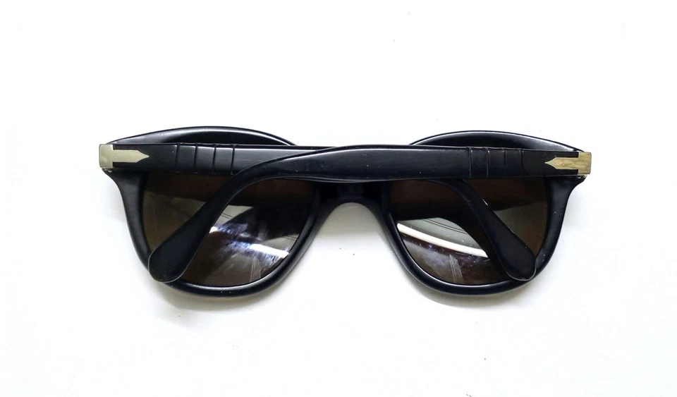 Persol Ratti Solecchio rare thick round Black sunglasses made & Case - Image 4 of 4