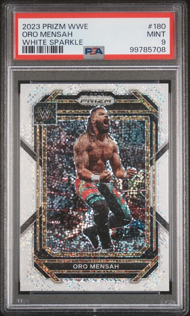 2023 Prizm WWE Oro Mensah White Sparkle PSA 9 POP1