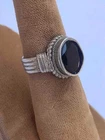 Vintage Art Deco Sterling Silver with Black Onyx Ring for Repair - Size 5-1/2