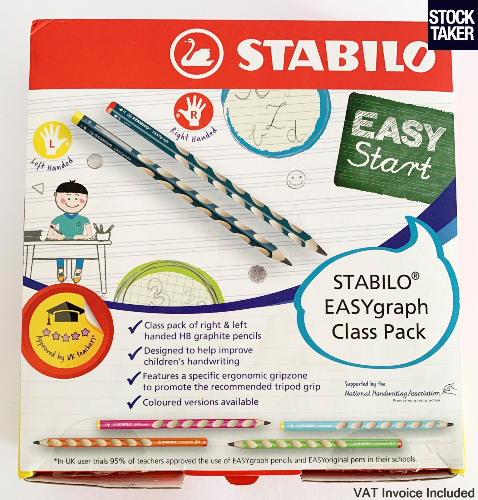 Stabilo EASYgraph Ergonomic HB Pencils (48 Pack) for Left & Right-Handed Writing
