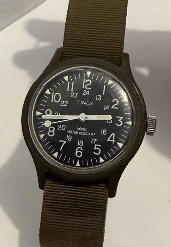 Vintage Timex Manual Wind MacGyver Camper Military Field Men’s Watch 35mm NICE!
