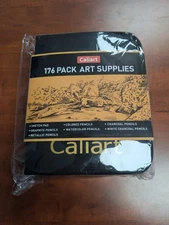 176PCS Art Supplies Sketching Kit with 100 Sheets 3-Color Sketch Book, Graphi...