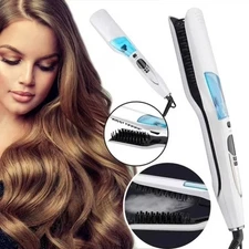Professional Negative Steam Hair Straightener Brush Electric Ceramic Hair Iron 