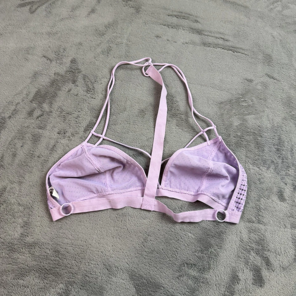 Bralette Free People Mujer Grande Púrpura Malla Tirantes Íntimamente Jaula Estilo Boho Foto 4 de 4