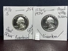 1976-S Washington Bicen Silver Proof 25¢ Gems W/999 1 Gr Valcombi Silver