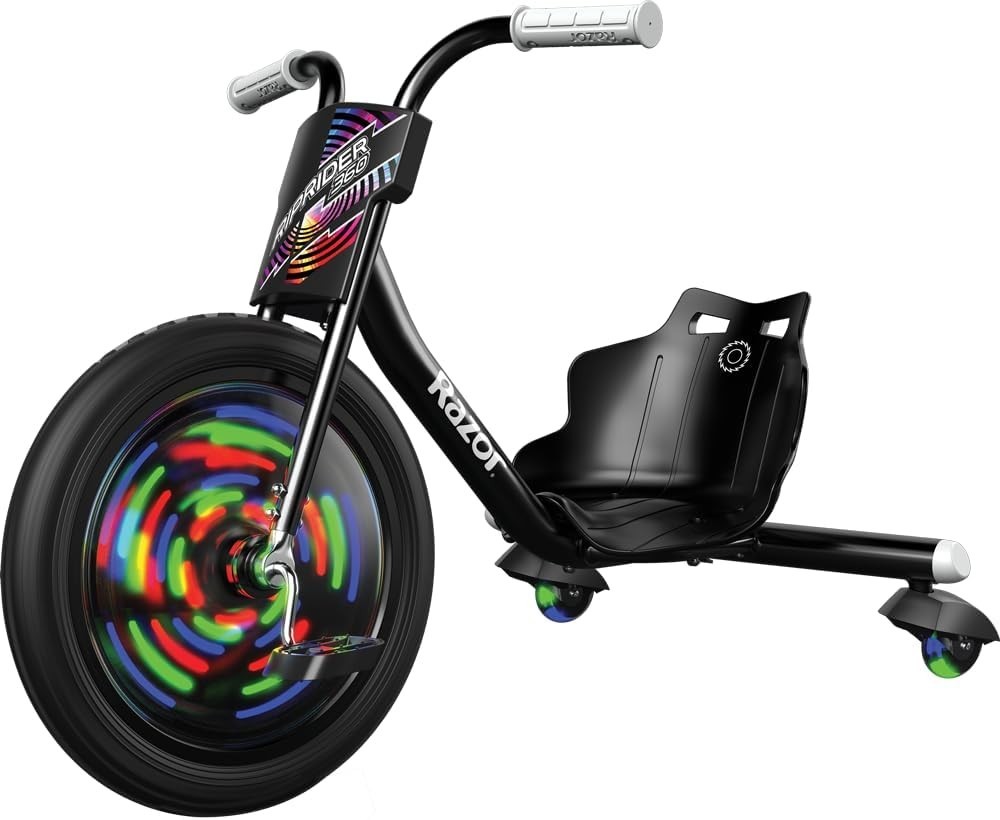 Razor RipRider 360 Lightshow Colorful Lights, 3 Wheeled Ride